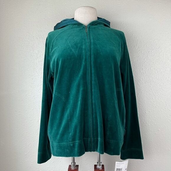 Liz Claiborne Tops - NWT Liz Claiborne Velvet Zip Up Hoodie